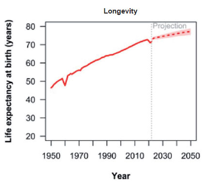 Life Expectancy Projection Graph
